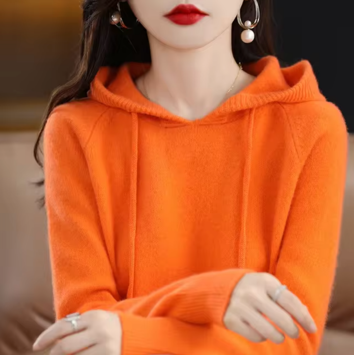 Sudadera Capucha Cálida de Punto