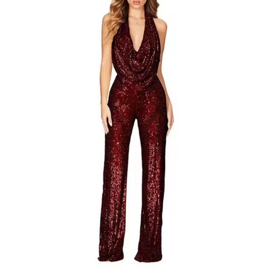Mono de cuello halter Brillante Fiesta - Vestiria