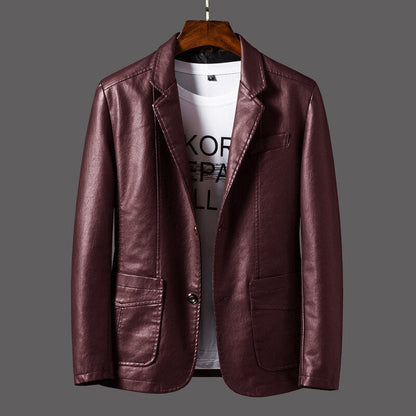 Chaquetón de Cuero Hombre Estilo Clásico