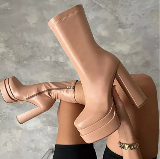 Botas Mujer Piel Tacón Alto - Vestiria