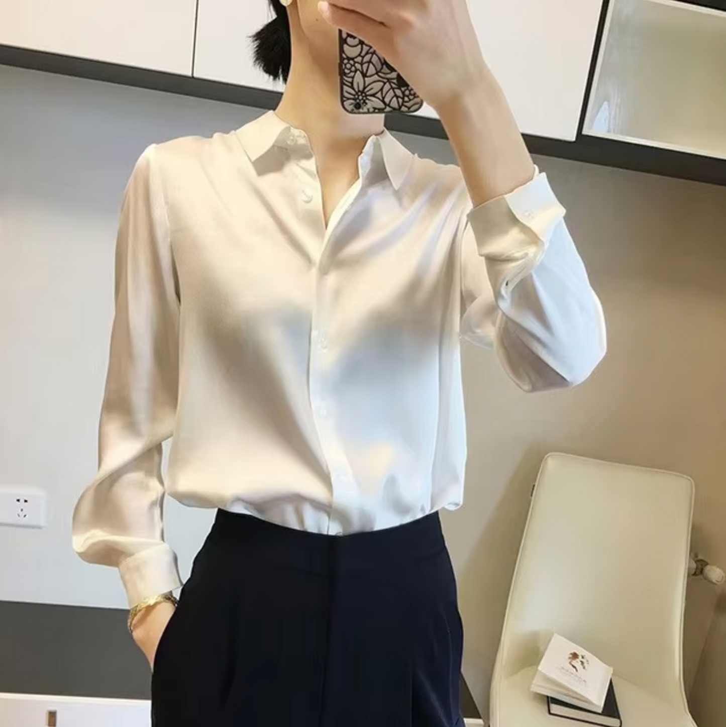 Blusa Satinada Glamour Femenina - Vestiria