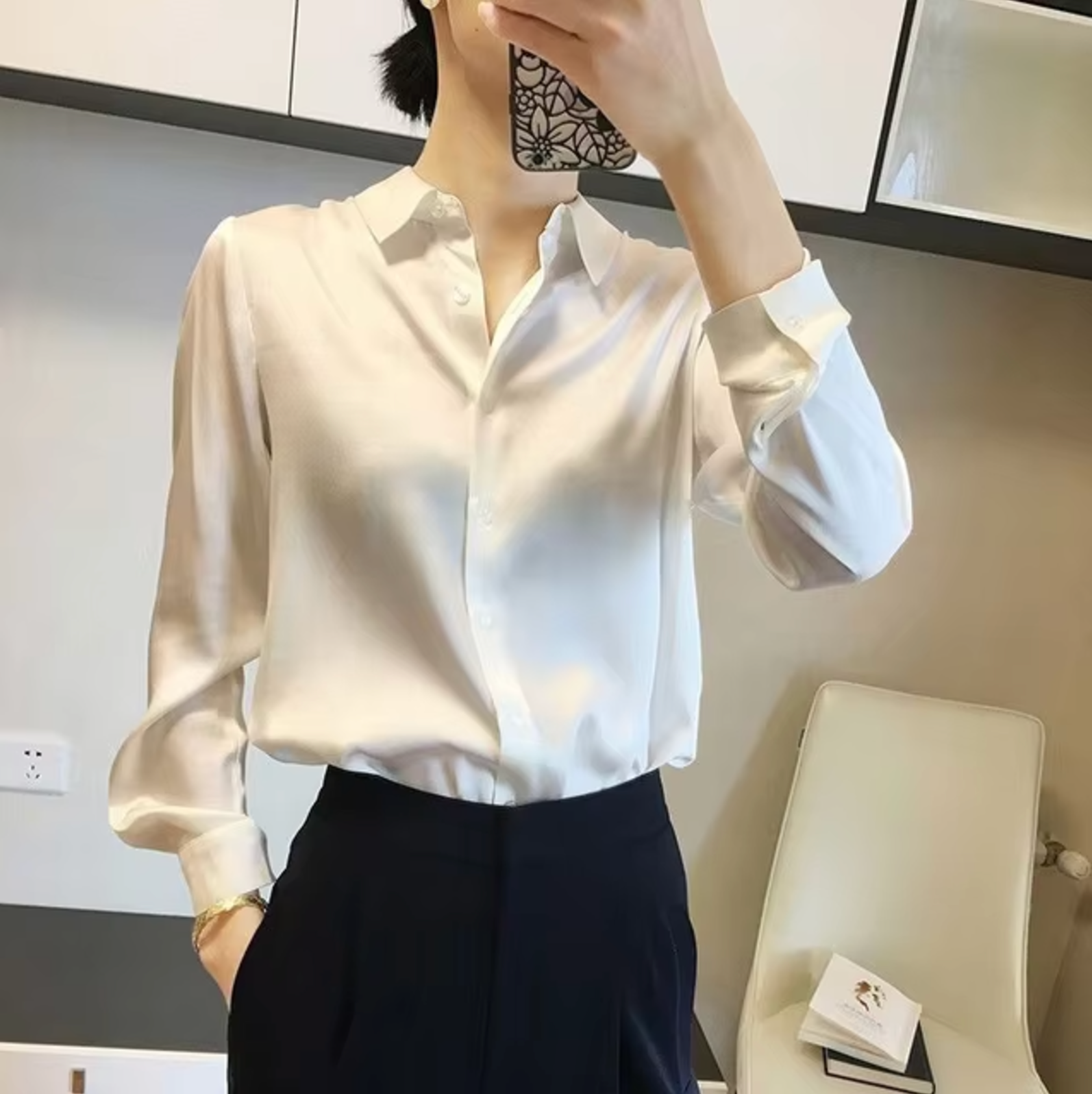 Blusa Satinada Glamour Femenina - Vestiria