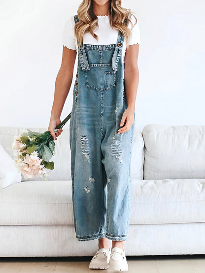 Pantalón Vaquero Desgastado y Ancho - Vestiria
