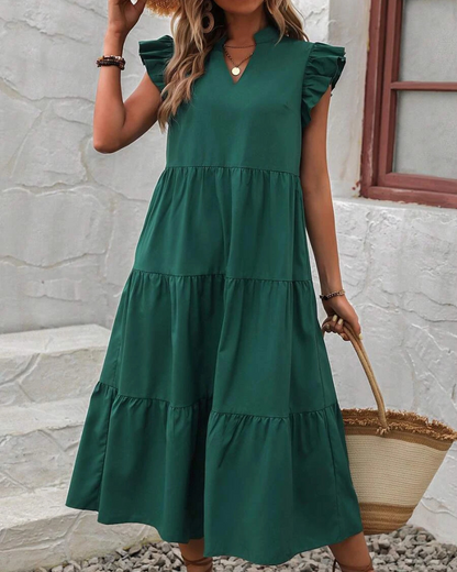 Vestido Boho Flojo con Volantes