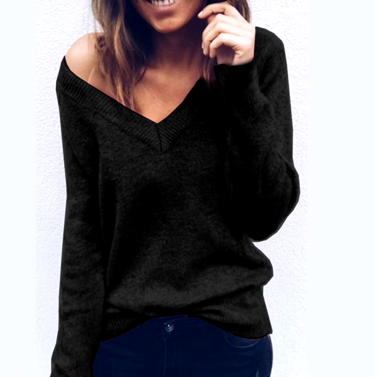 Sudadera de punto manga larga cálida - Vestiria