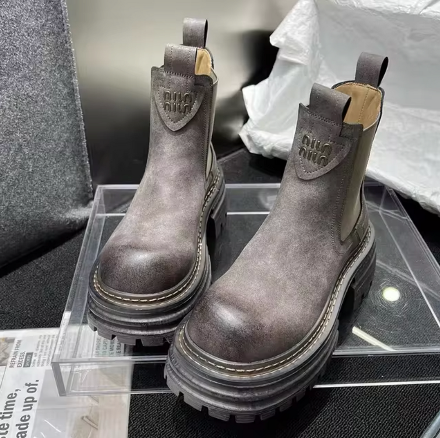 Botas Altas con Plataforma Gruesa Mujer - Vestiria