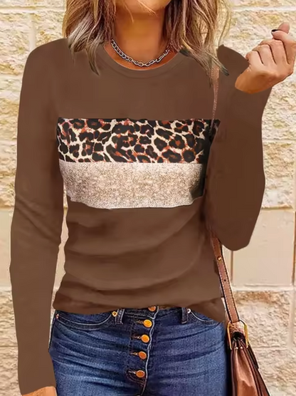 Camiseta Leopardo Mujer Manga Larga - Vestiria