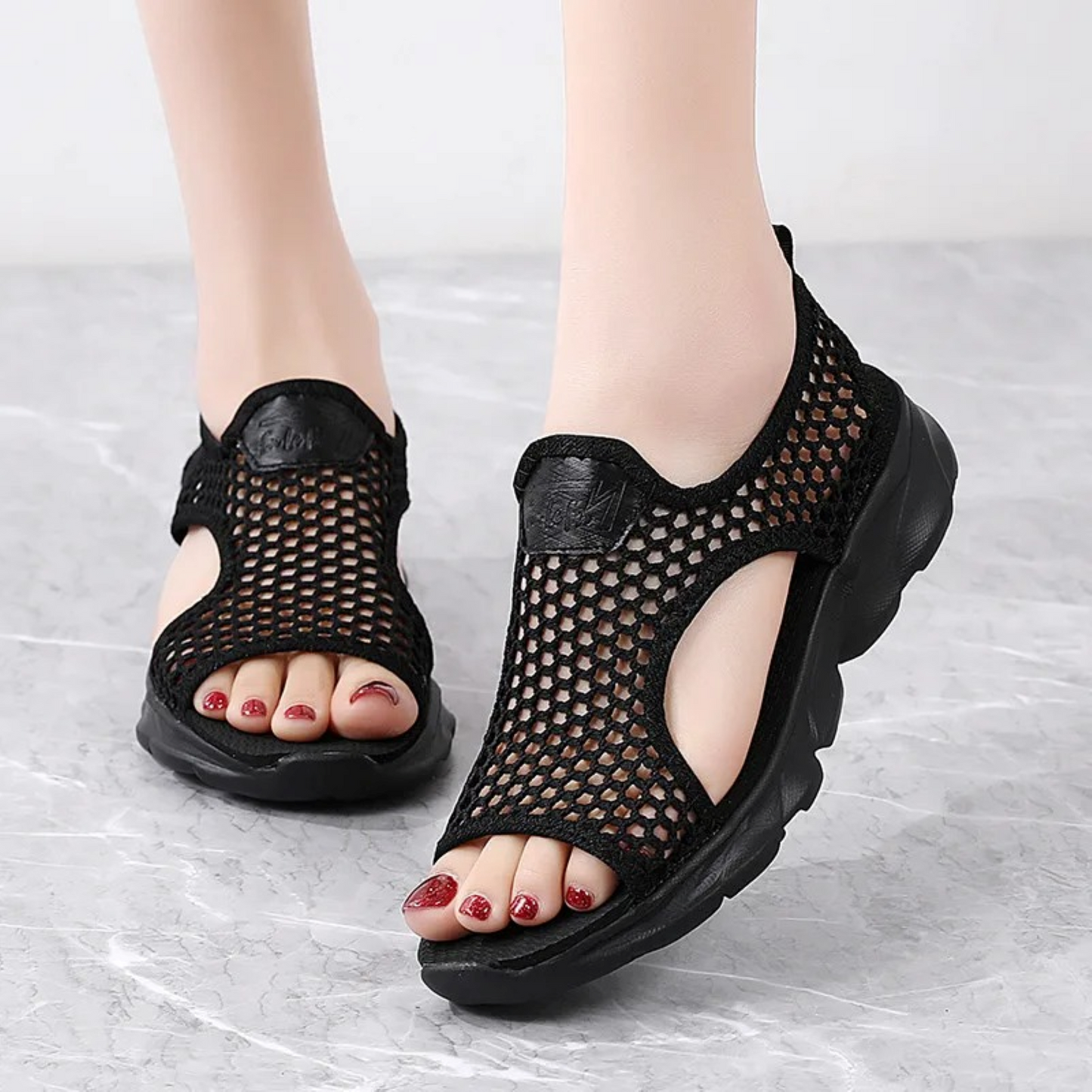 Sandalias Deportivas Negras Transpirables Comfort - Vestiria