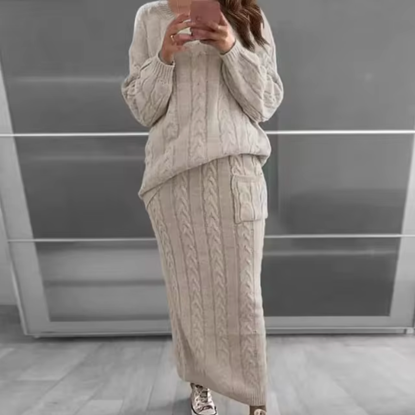 Conjunto Jersey y Falda Cálido y Chic - Vestiria