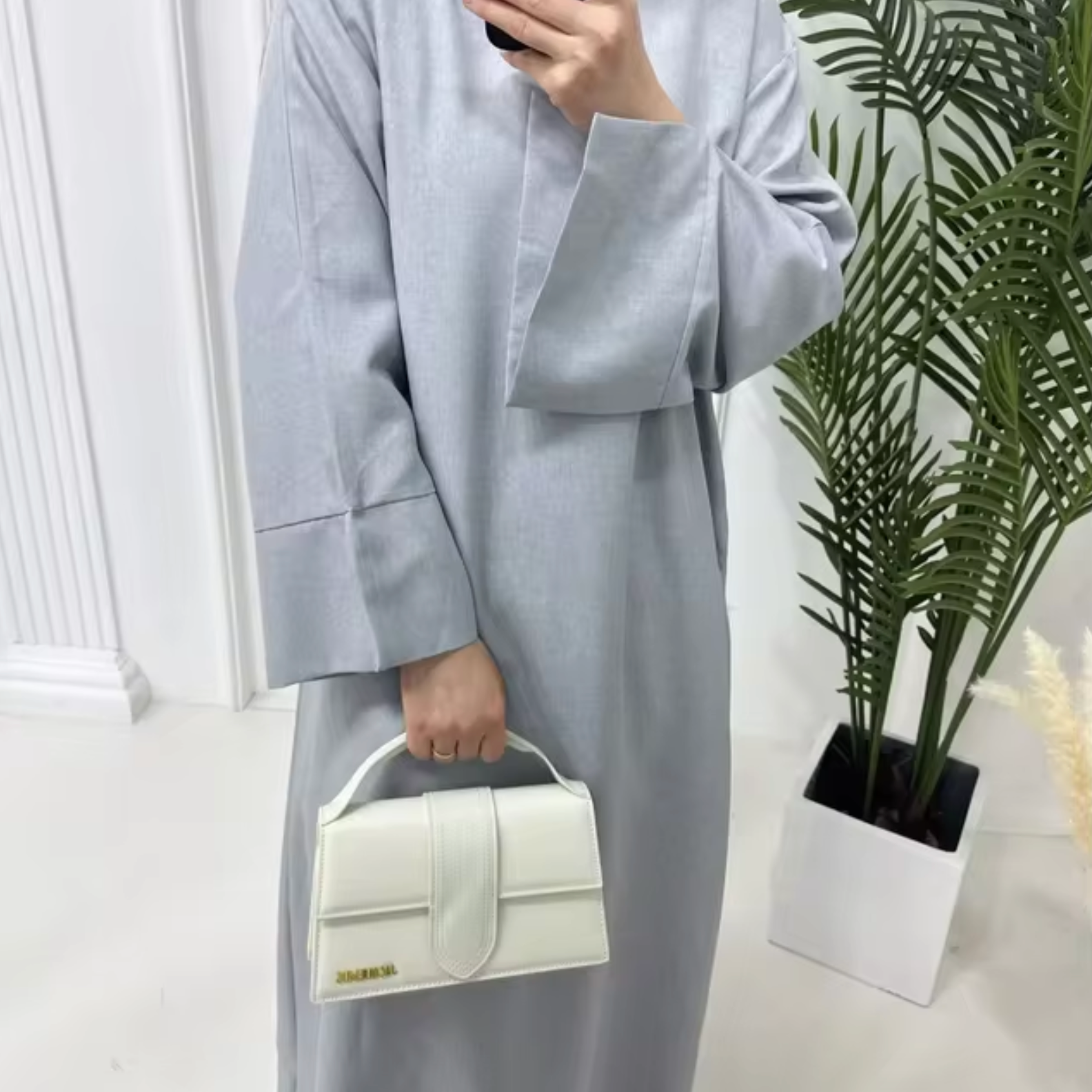 Vestido Abaya Lino Elegante Cerrado - Vestiria