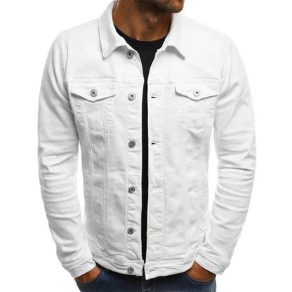 Chaqueta Jeans Hombre Clásica con Bolsillos