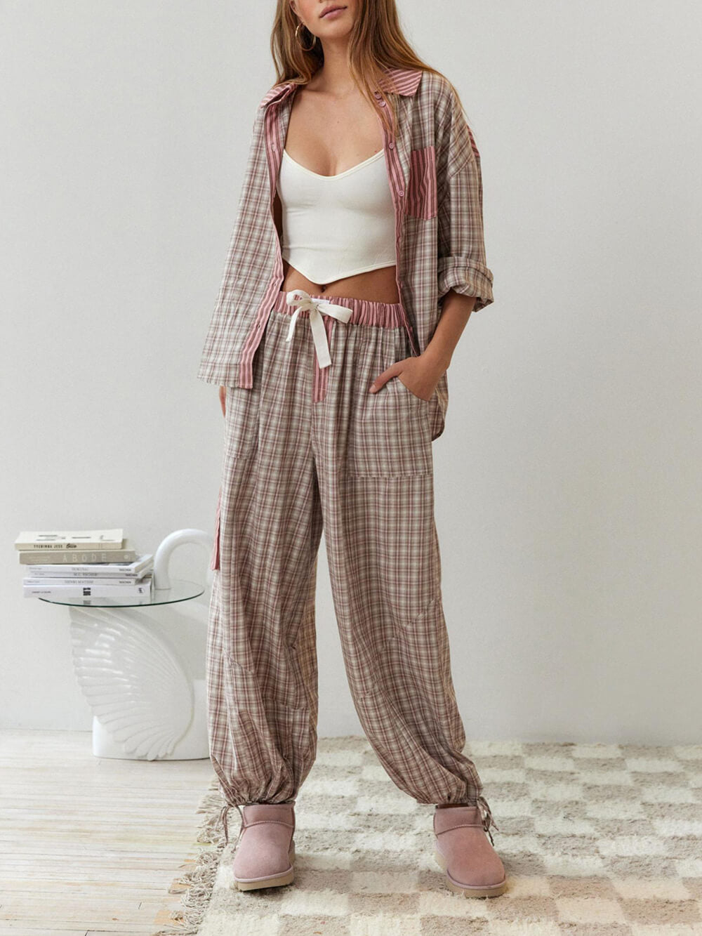 Pijama Rosa Femenino Confortable
