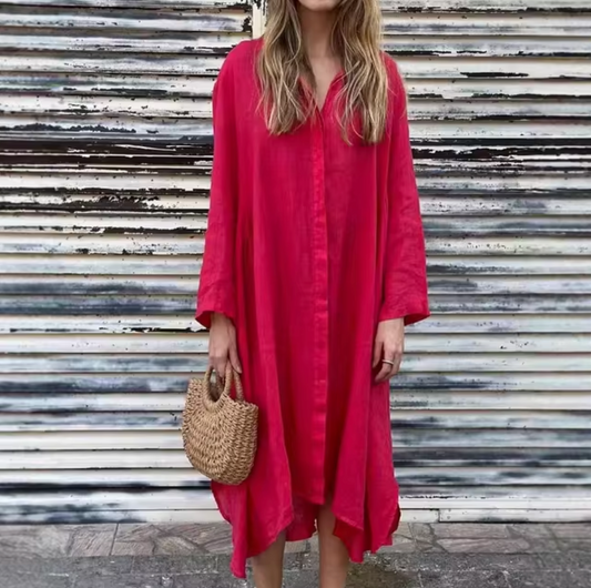 Vestido Lino Suave Natural - Vestiria
