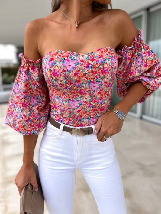 Blusas Florales con Escote en V - Vestiria