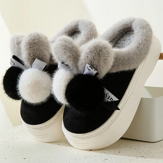 Zapatillas Planas Peluche Suaves Mujer - Vestiria
