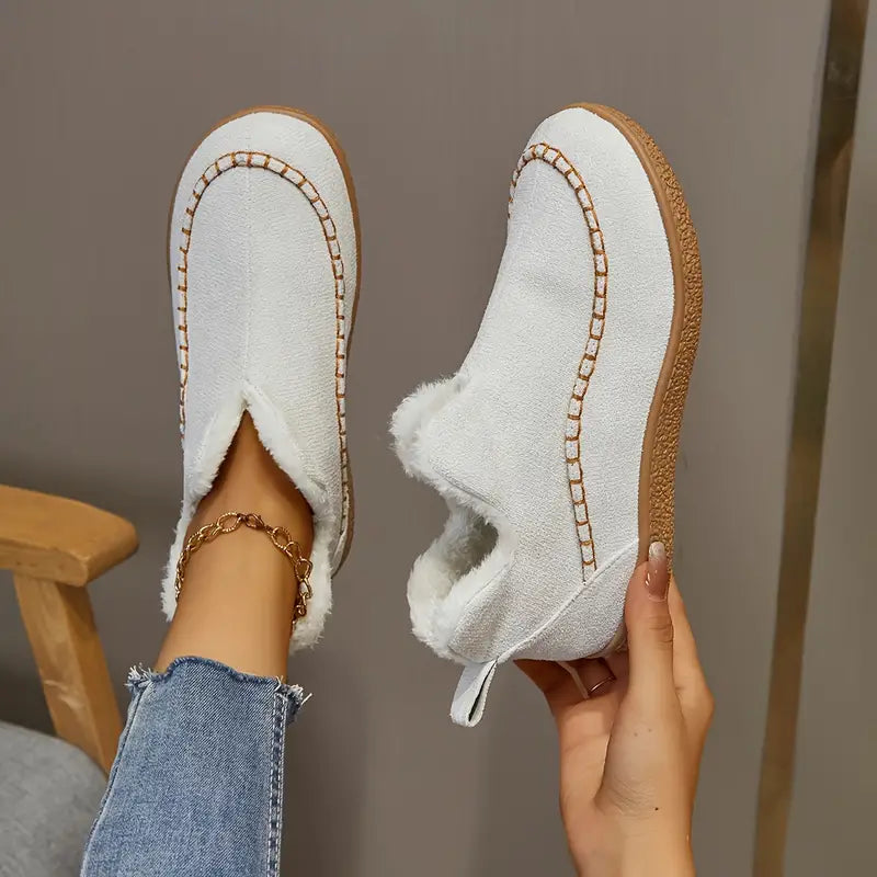 Botas Mujer Punto Redondo Forro Caliente