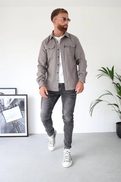 Chaquetón Hombre Bolsillos Botones Cazadora Clásica