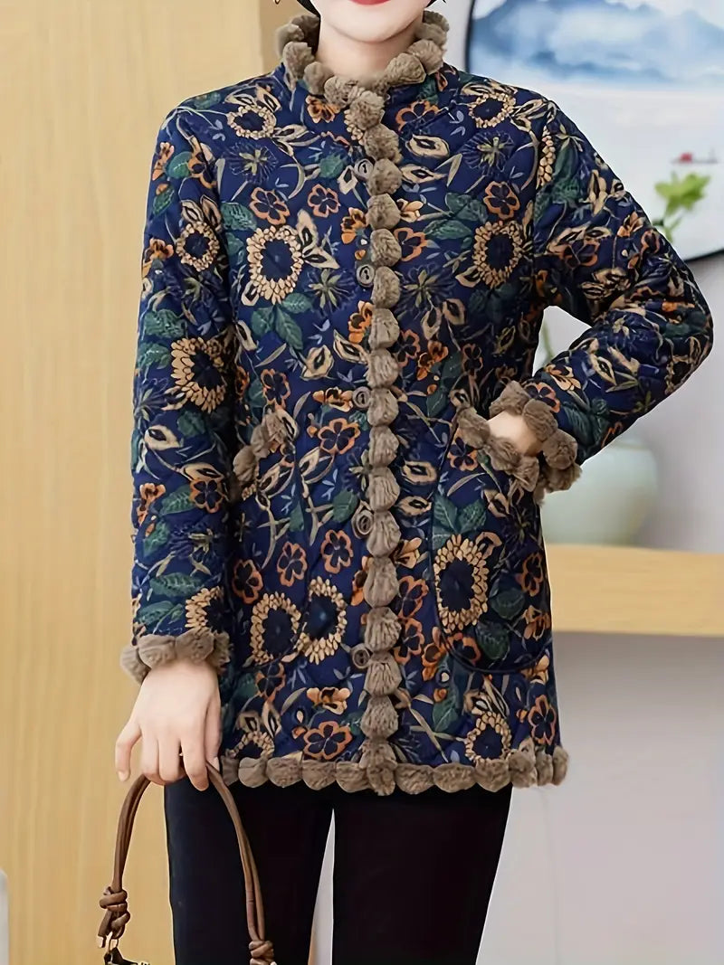Chaqueta Acolchada Floral Mujer - Vestiria