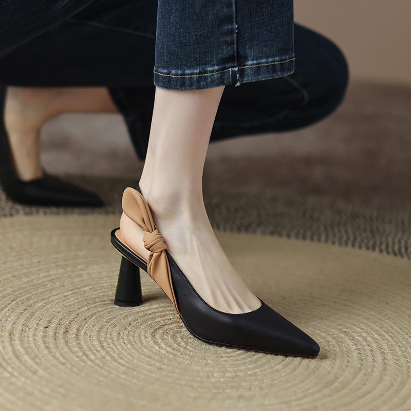Zapatos Mujer Negros con Lazo Elegantes - Vestiria
