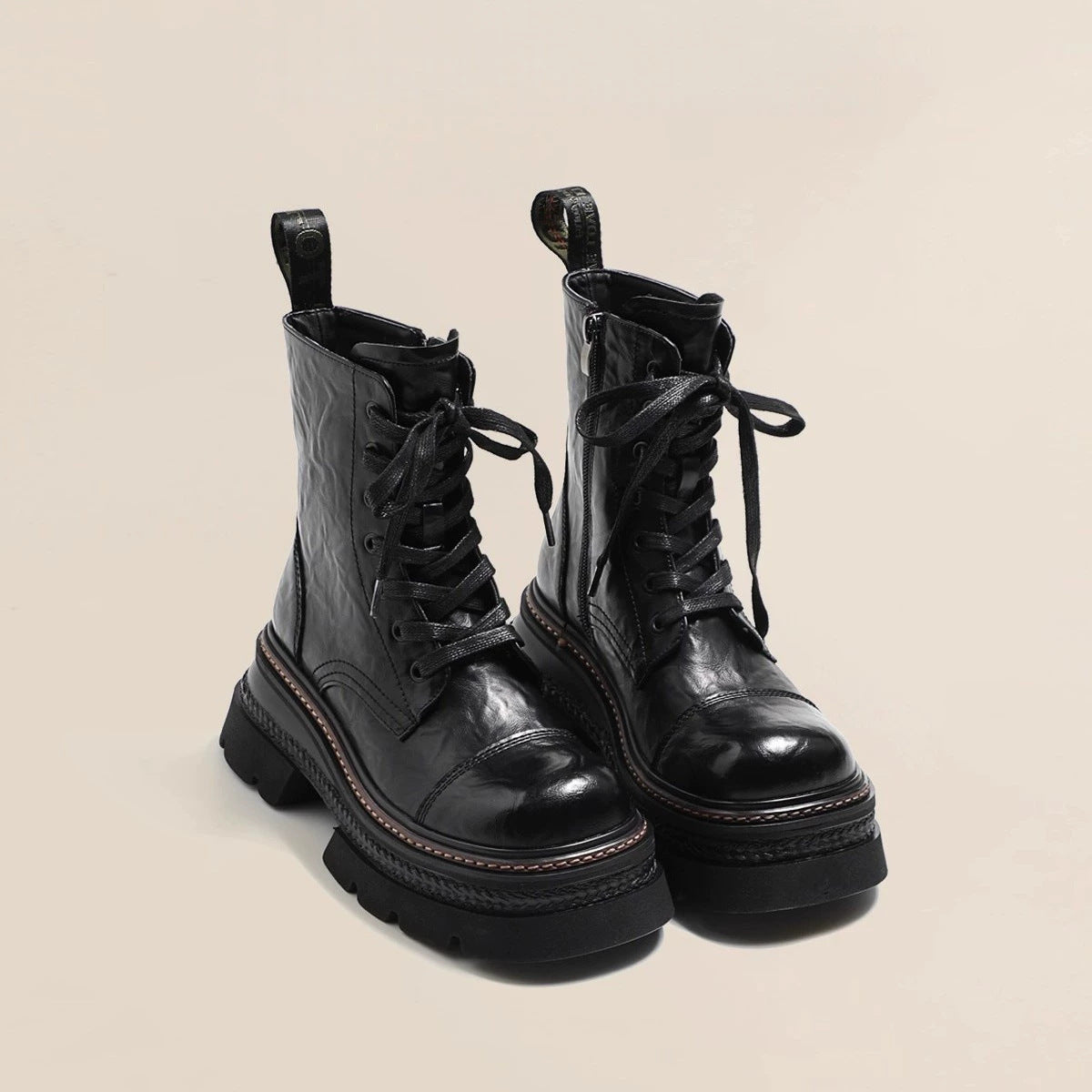 Botas Mujer Caña Media Cómodas con Cordones