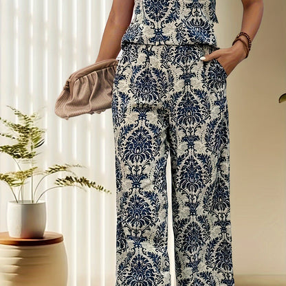 Camiseta y Pantalón Mujer Estampado Floral Relajado