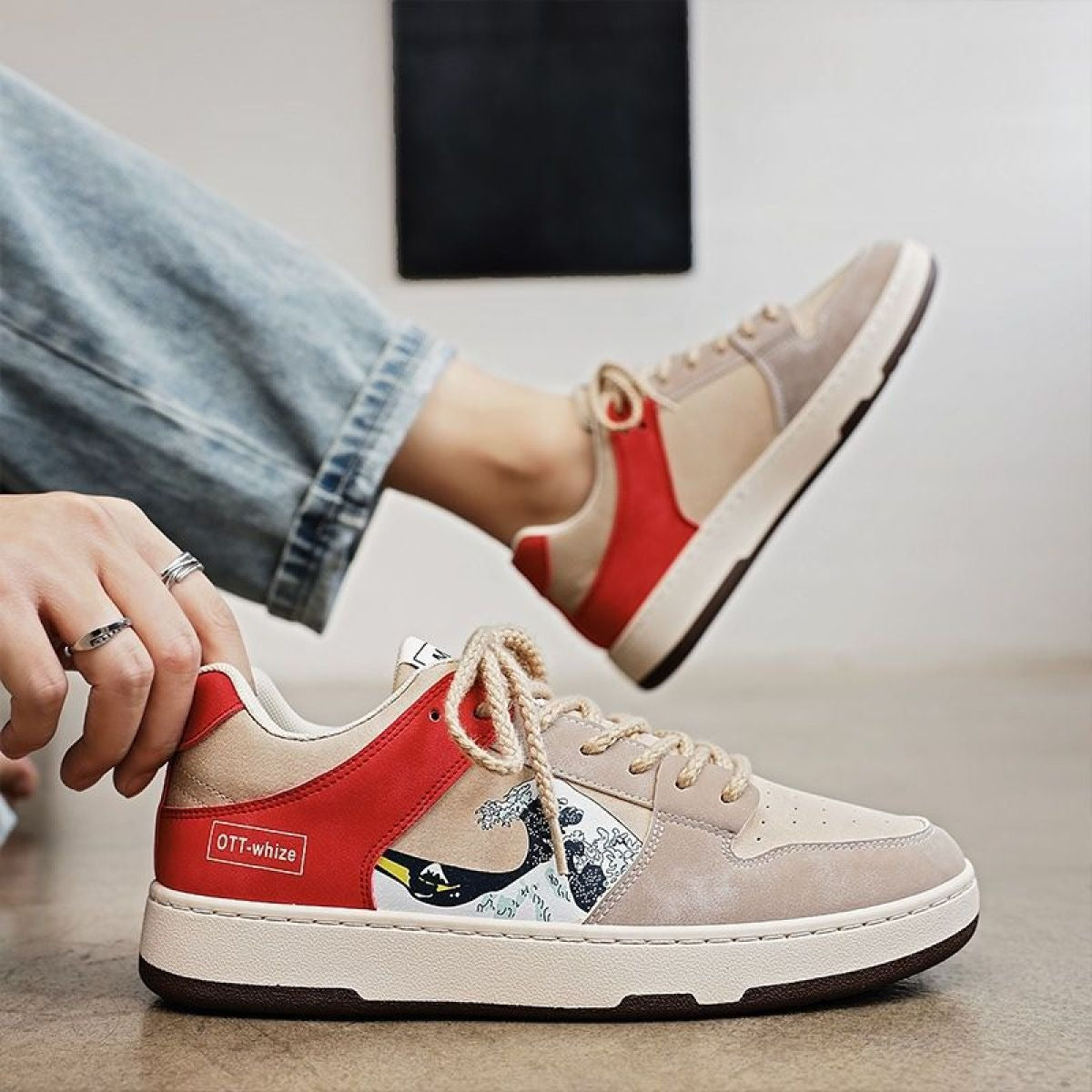 Zapatillas Hombre Coloridas Estampado Urbano - Vestiria