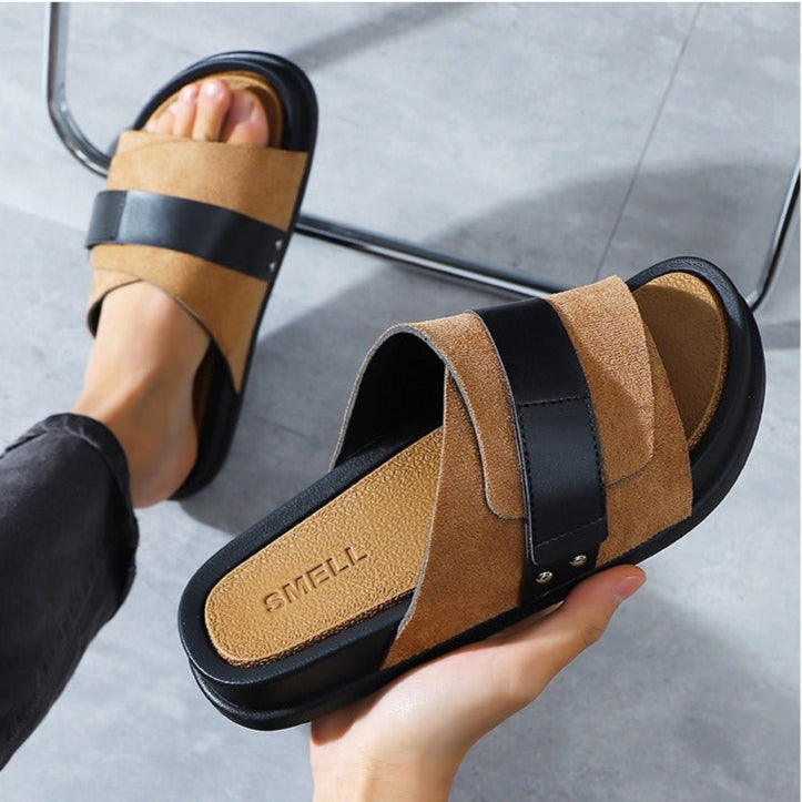 Sandalias Hombre Sintéticas Cómodas Cruzadas - Vestiria