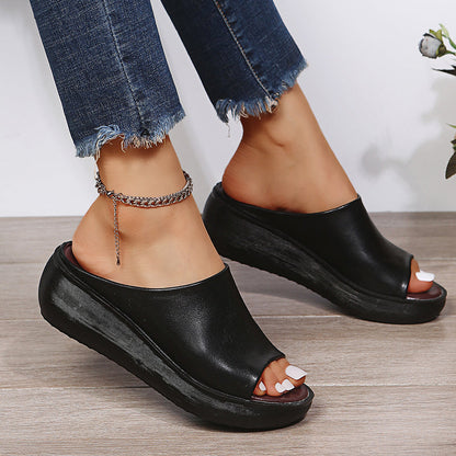 Zapatos de tacón cómodo de cuero ortopédico