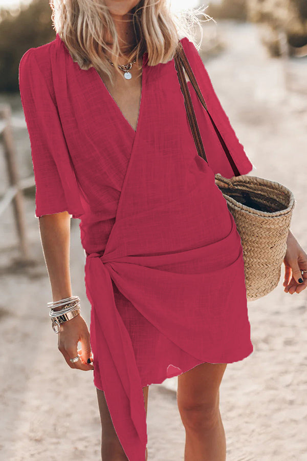 Vestido Envoltura Mujer Elegante