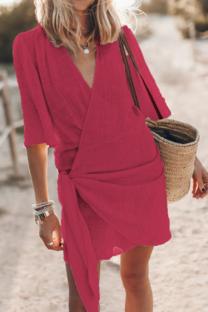 Vestido Envoltura Mujer Elegante