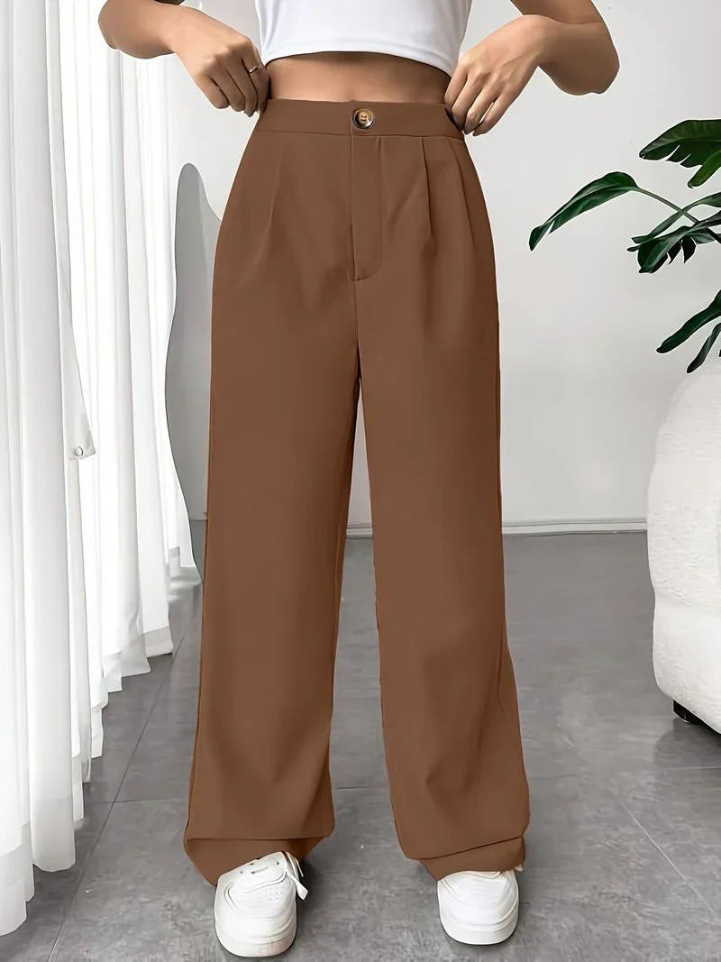 Pantalón Cintura Alta Amplio Mujer