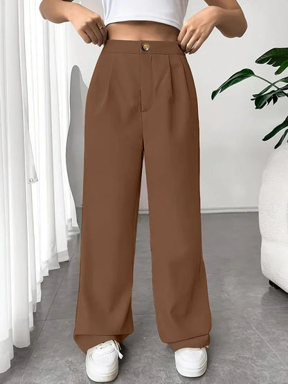 Pantalón Cintura Alta Amplio Mujer