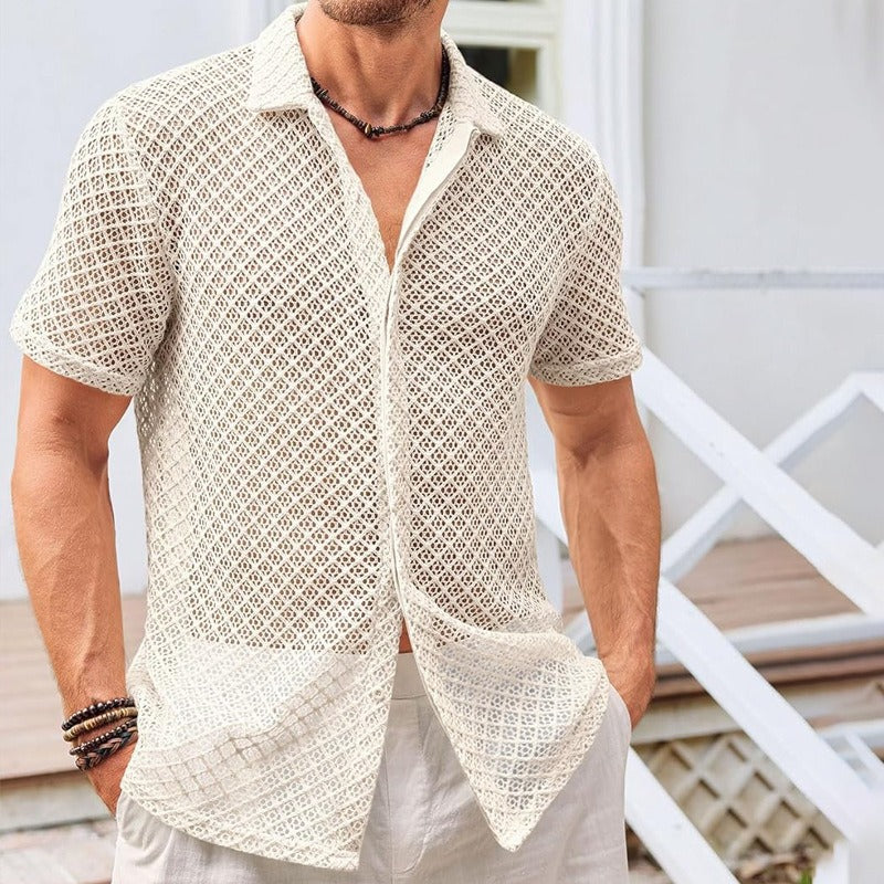 Camisa Hombre Manga Corta Estilo Verano - Vestiria