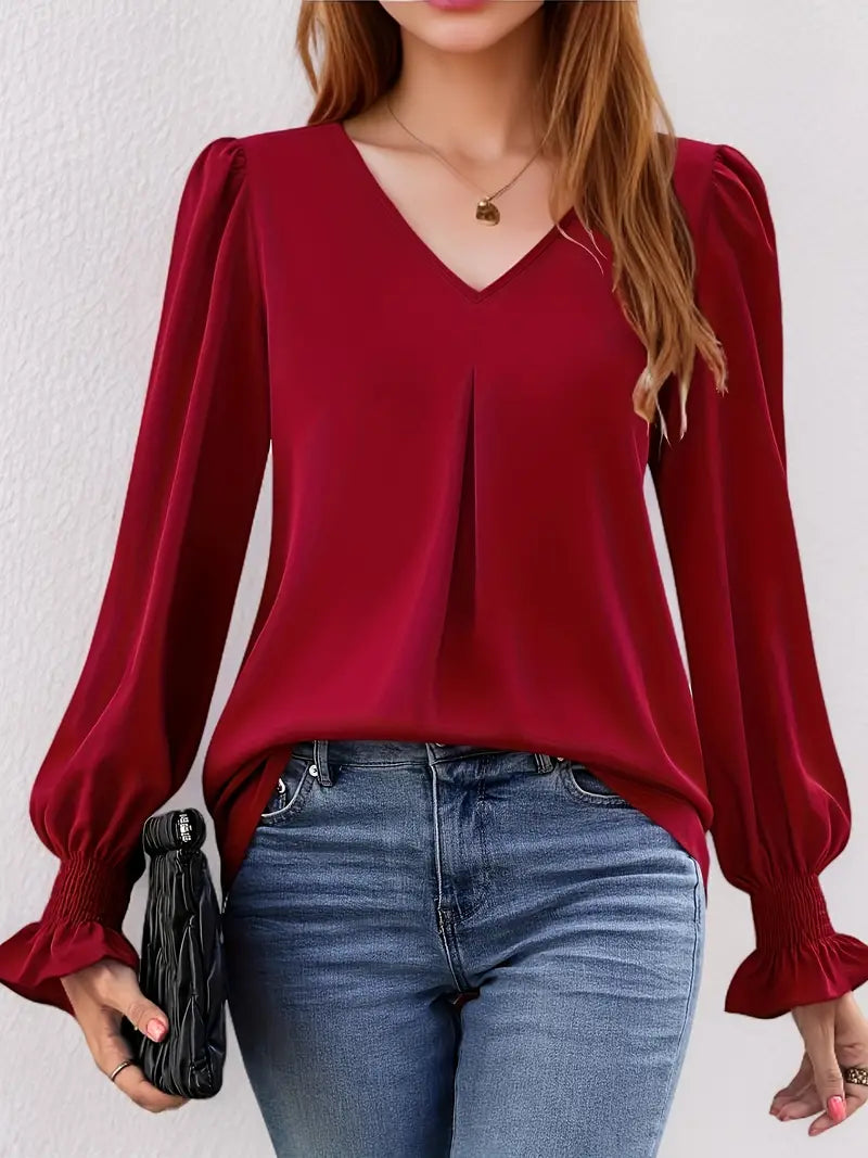 Blusa Gasada Elegante Manga Larga
