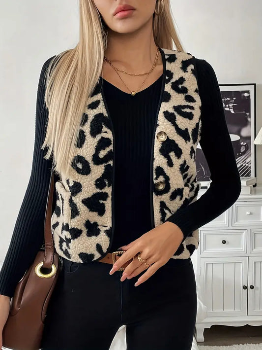 Chaleco Polar Mujer Elegante Abierto - Vestiria