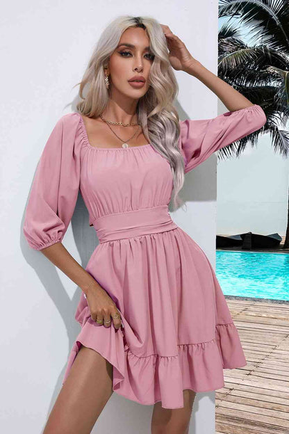 Vestido Boho con Volantes y Espalda Descubierta