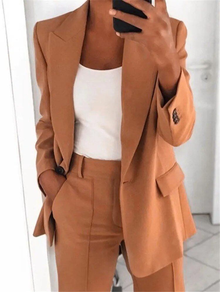 Traje Mujer Clásico Chaqueta y Pantalón