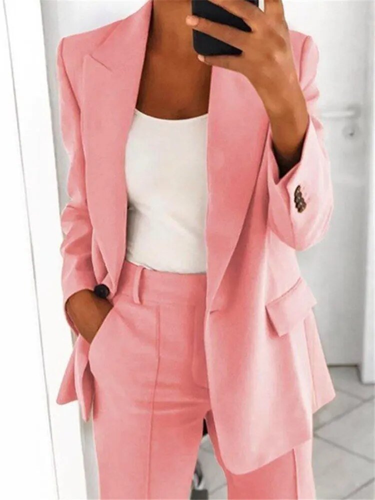 Traje Mujer Clásico Chaqueta y Pantalón
