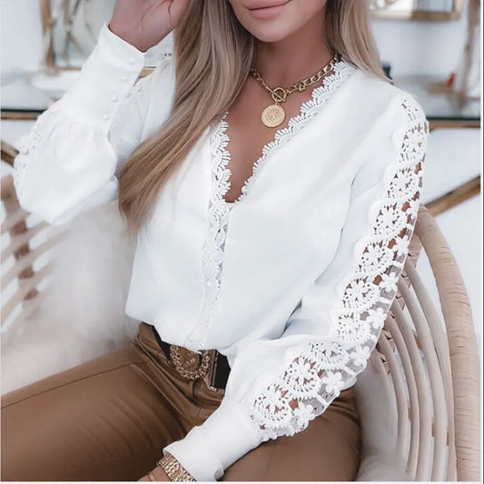 Blusa Mujer Elegante Blanco moda - Vestiria