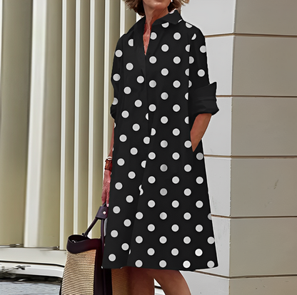 Vestido Camisero Grande Mujer Negro Elegante