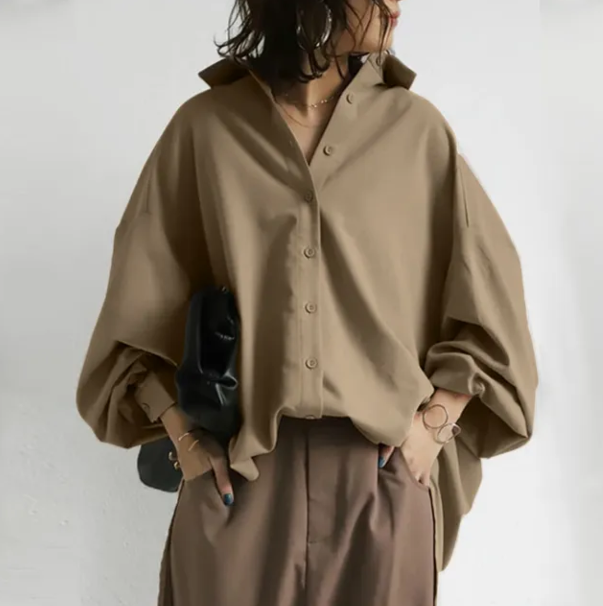 Blusa Mujer Elegante con Solapas Moda