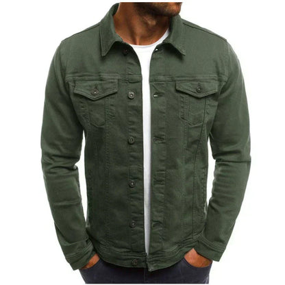 Chaqueta Jeans Hombre Clásica con Bolsillos