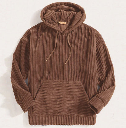Chaqueta de cuero con capucha para hombre elegante