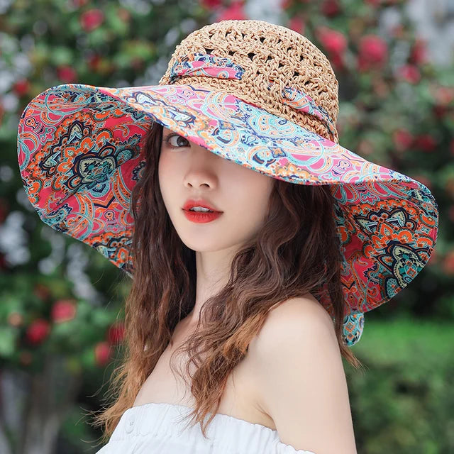 Sombrero Paja Ligero Plegable Verano