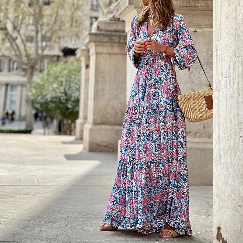 Vestido Boho Estampado Floral Gran Talla - Vestiria