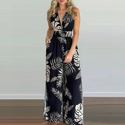 Mono Elegante Sin Mangas Escote en V