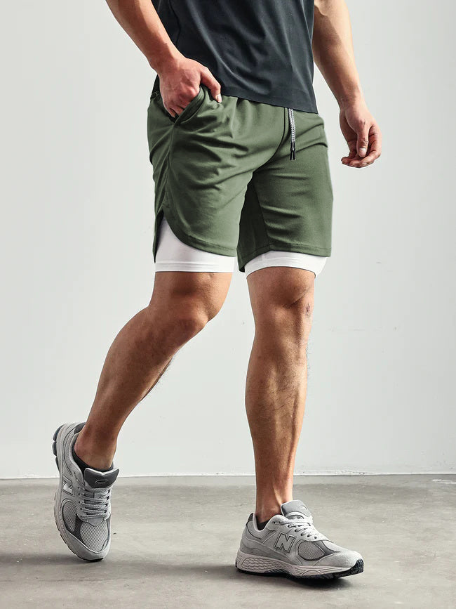Shorts Deportivos Ligeros 2 en 1 con Forro Interior