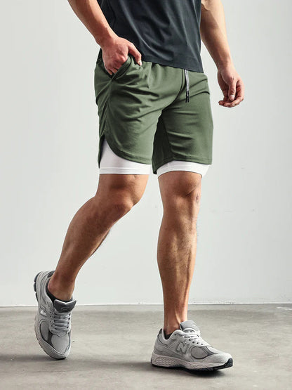Shorts Deportivos Ligeros 2 en 1 con Forro Interior