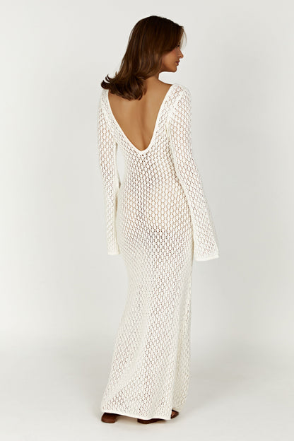 Vestido Elegante Blanco Mujer - Vestiria