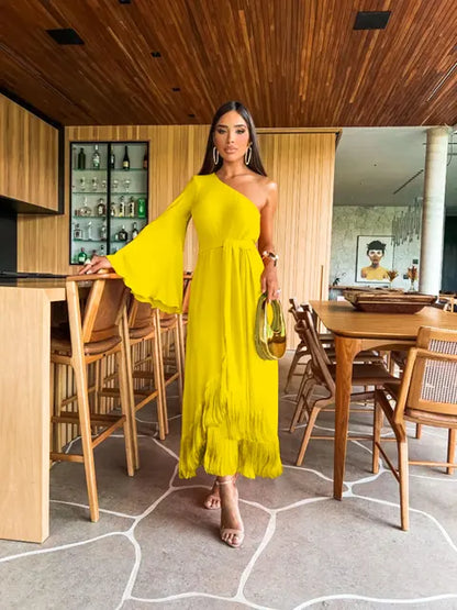 Vestido Fashion con Flecos Elegante
